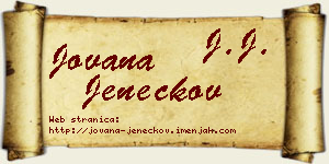 Jovana Jeneckov vizit kartica